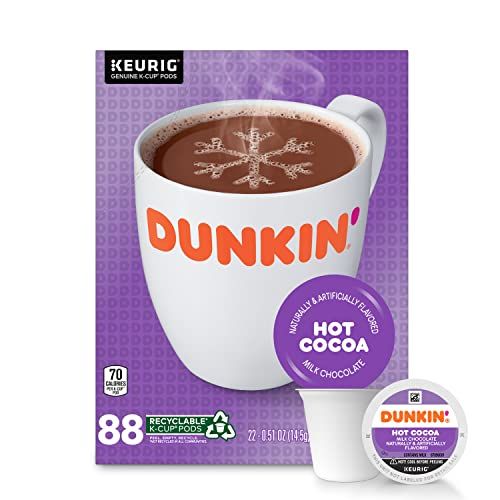 Dunkin&#39; Milk Chocolate Hot Cocoa, 88 K Cups for Keurig Coffee Makers
