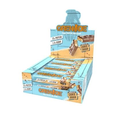 Grenade High Protein and Low Carb Bar, Chocolate Chip Cookie Dough, 12 x 60 g