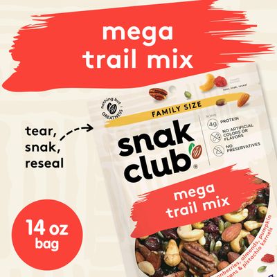 Snak Club Mega Trail Mix, Family Size, 14 Ounce