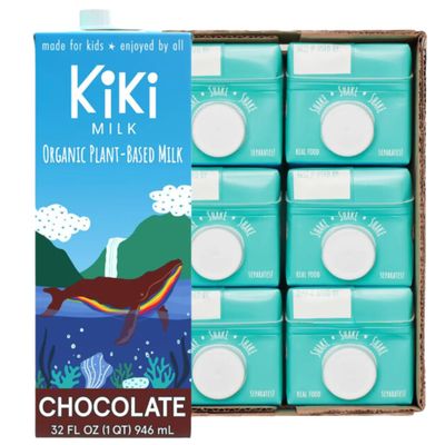 Kiki Milk Plant Based Milk - Organic Chocolate Milk - Calcium &amp; Magnesium Source - Gluten Free, Gum Free, GMO Free, Dairy Free, Soy Free, Glyphosate Free - Shelf Stable - (32 oz  Pack of 6)