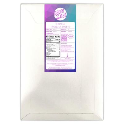 paper2eat edible Miracle Transfer Sheets (formerly Chocolate Transfer Sheets) 8.5 x 11 - 10 count - For Edible Paper Printers