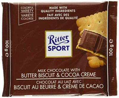 Ritter Sport, Milk Chocolate with Butter Biscuit, 3.5 oz