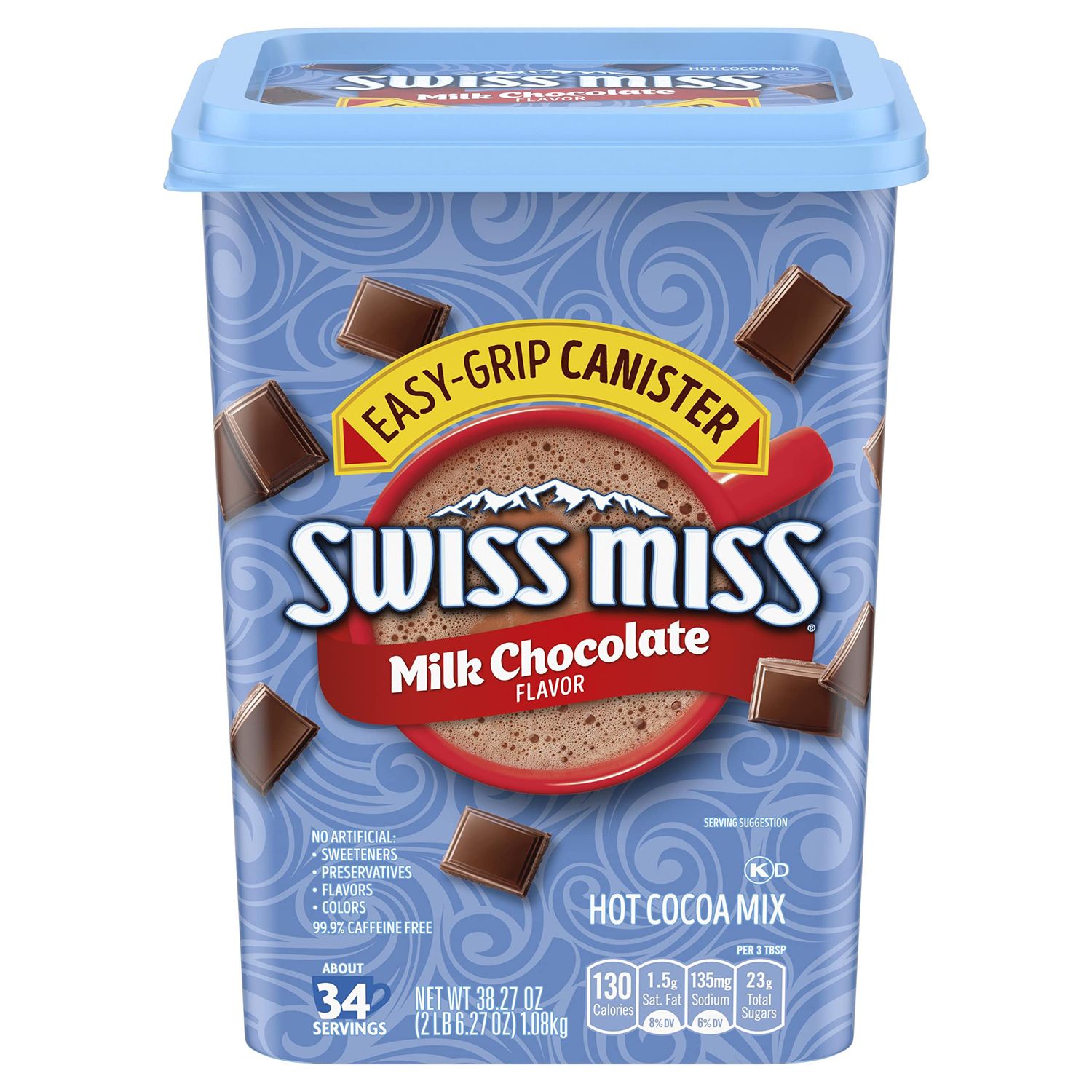 Swiss Miss Milk Chocolate Flavor Hot Cocoa Mix Canister, 38.27 oz. (Pack of 5)
