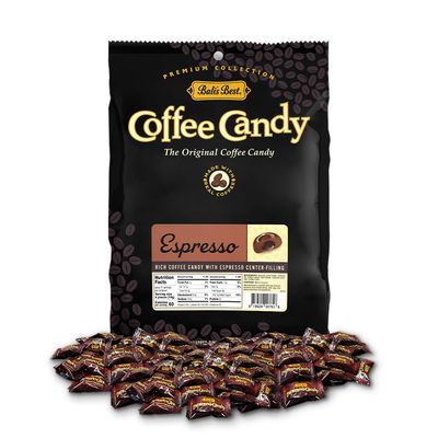 Balis Best Coffee Candy, Espresso Flavor, 2.2lb Bag - 280 Pieces | Perfect for Boosting Energy Anytime, Ideal for Sharing and Thoughtful Gifting to Coffee Enthusiasts