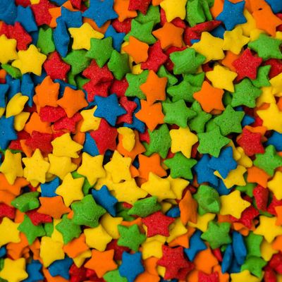 RAINBOW STAR SPRINKLE MIX - 4 oz shaker jar - Edible Nonpareil Sprinkles for Cakes, Cupcakes, Cookies, Icing, Chocolate