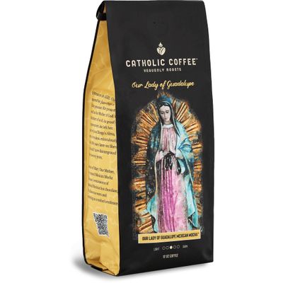 Our Lady of Guadalupe Mexican Spiced Chocolate Flavor Coffee (Ground) 12oz - Small-Batch Craft Coffee, Gift for Catholic Faithful &amp; Coffee Lovers