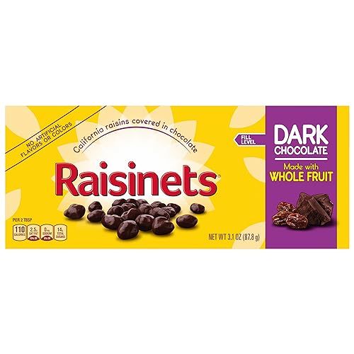 Raisinets, Dark Chocolate Covered California Raisins, Movie Theater Candy Box, 3.1 oz each, Bulk 15 Pack