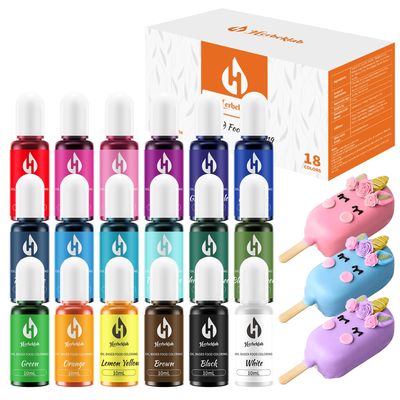 Oil Based Food Coloring for Chocolate Oil Food Dye for Baking 18 Colors x 10 ml Oil Based Food Coloring Concentrated Food Color for Melting Chocolate Candy Melts Cake Pops