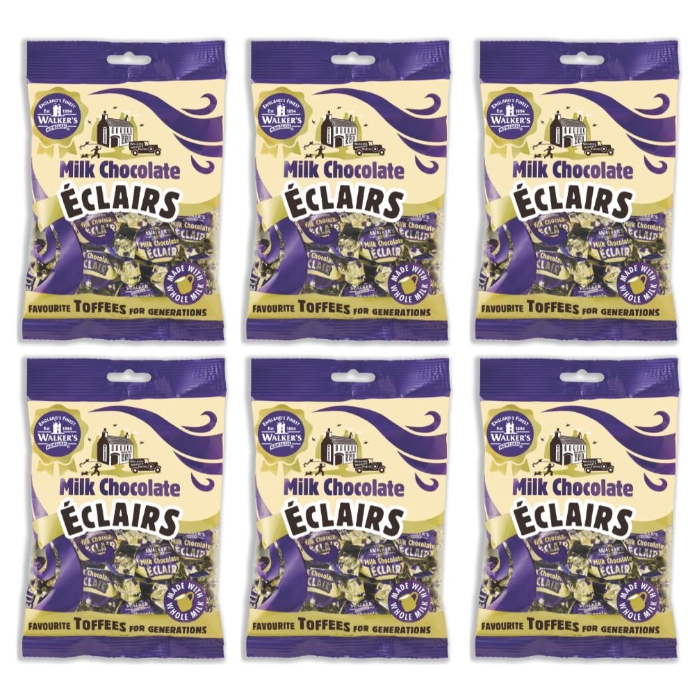 Walkers&#39; Nonsuch Milk Chocolate clairs | Toffee with Whole Milk &amp; Butter | Imported from the UK | British Classic Sweet Candy | Milky Flavored Dessert for Christmas &amp; Parties | 5.29 Oz (Pack of 6)