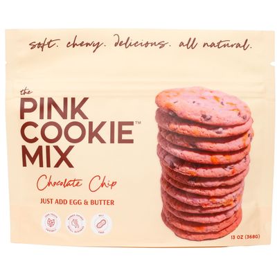 Butter Cake Shoppe The Pink Cookie Mix - Chocolate Chip - Soft &amp; Chewy Sugar Cookie Mix - Just Add Egg &amp; Butter - Vegan - Nut Free - No Artificial Colors or Preservatives - 13oz (368g)