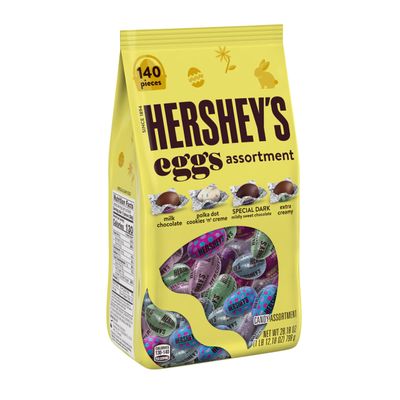 HERSHEY&#39;S Assorted Flavored Eggs, Easter Candy Bag, 28.18 oz (140 Pieces)