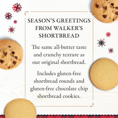 Walkers Gluten Free Shortbread Cookies - 9.9 oz Shortbread Cookie Box - Includes Assortment of Gluten Free Shortbread Rounds and Gluten Free Chocolate Chip Cookies