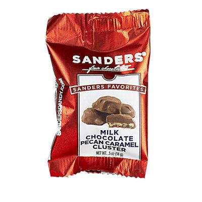 Sanders Milk Chocolate Pecan Tortie, Chocolate &amp; Caramel Pecan Turtles, Individually Wrapped (48 Count), .5 Ounce (Pack of 48)