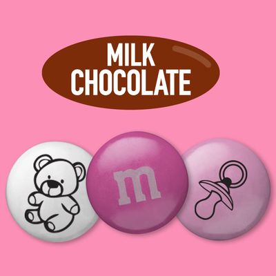 M&amp;M'S Milk Chocolate Baby Girl Candy Favors (20 pack), Perfect for Gender Reveal Parties, Baby Party Giveaways and Baby Girl Party Dcor