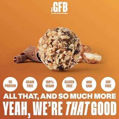 The Gluten Free Brothers Dark Chocolate Hazelnut Bites - Grain Free Protein Balls - Non GMO, Soy Free, Vegan - Paleo Friendly Snack Size Plant Based Protein Energy Balls, 4 oz (6 Count)