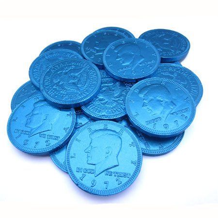 Fort Knox Milk Chocolate 1.5-inch Coins - Blue Foil, 1 lb