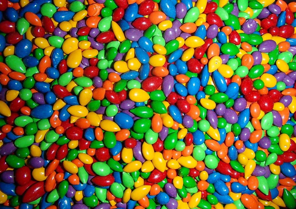 CandyKorner Sunbursts - Rainbow Colored Chocolate Covered Sunflower Seeds 1 Pound ( 16 Ounces )