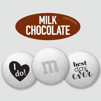M&amp;M'S Wedding Themed Milk Chocolate Candy - 5lbs Assorted Pre-designed Just Married, I Do Wedding Decoration White Wedding M&amp;M'S Candy