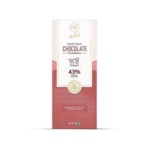 Aadvik Goat Milk Chocolate | Cranberry | 100% Natural &amp; Premium Ingredients | 2.46 Oz