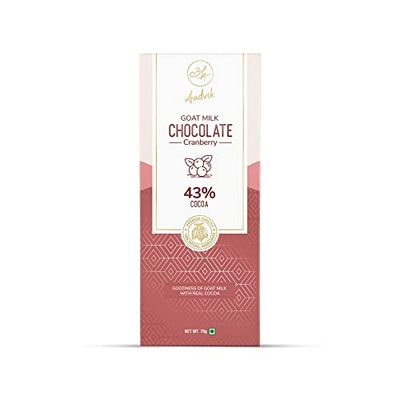 Aadvik Goat Milk Chocolate | Cranberry | 100% Natural &amp; Premium Ingredients | 2.46 Oz