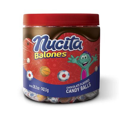 Nucita Chocolate Sports Balls Jar | Chocolate Flavored Candy Balls | Variety of Basketballs, Baseballs &amp; Soccer Balls | 165 Total Pieces | 26.20 Ounce (Pack of 1)