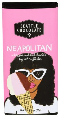 SEATTLE CHOCOLATES Neapolitan Truffle Bar, 70 GR