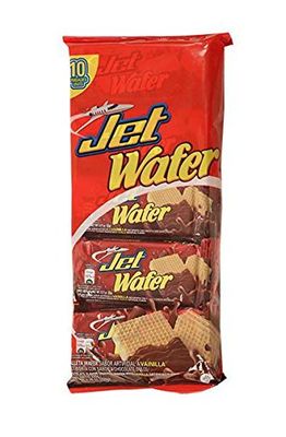 JET Chocolate- Wafer de Vanilla Recubierto en Chocolate 220 gr. - Pack of 10.