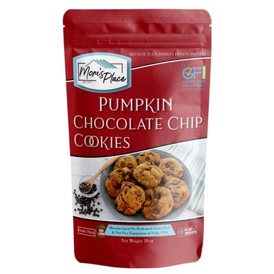 Mom&#39;s Place Gluten-Free Pumpkin Chocolate Chip Cookie Mix, Dessert Baking 1-Pack, Easy to Make, Nut Free, Dairy Free &amp; Corn Free, 18 Servings, 19.0 oz