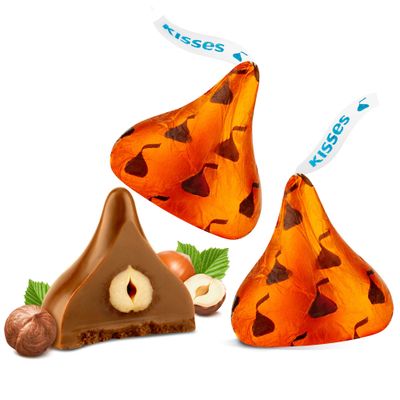 Kisses Hazelnut | Healthy Chocolate Treats, Great for Wedding, Easter, Halloween, Movies | Individually Wrapped, 2 Pounds (Hazelnut)