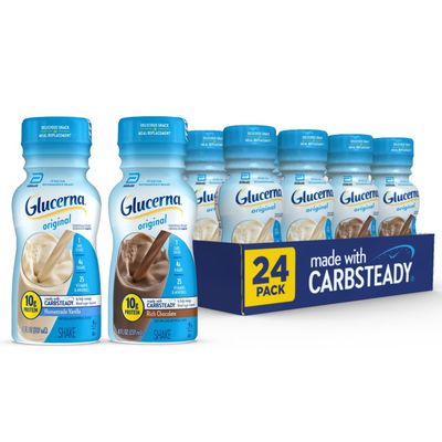 Glucerna, Diabetes Nutritional Shake, To Help Manage Blood Sugar, Rich Chocolate &amp; Homemade Vanilla, 8 fl oz (Pack of 24)