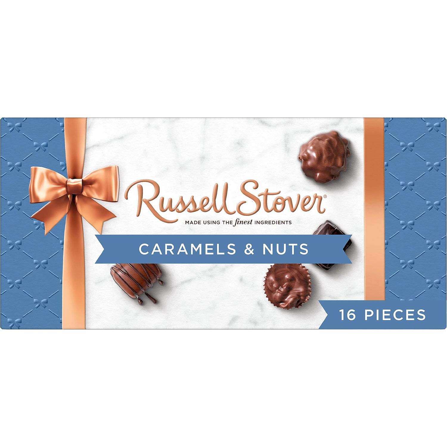 Russell Stover Caramel and Nuts in Milk and Dark Chocolate, Mother&#39;s Day Chocolate Gift Box, 9.4 Ounce