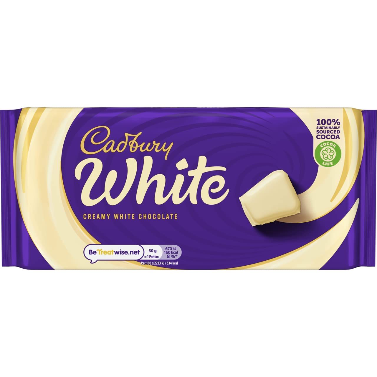 Cadbury Creamy White Chocolate Bar 180g (Pack of 2)