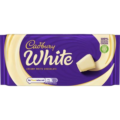 Cadbury Creamy White Chocolate Bar 180g (Pack of 2)