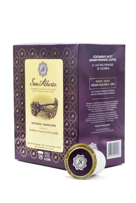 San Alberto Coffee K-Cups - 100% Arabica Colombian Medium Roast Coffew with Chocolate Notes &amp; Medium Acidity - 24 Pods