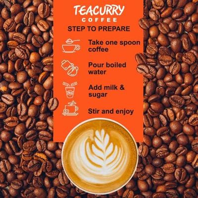 Teacurry Pure Chocolate Instant Coffee (50 Grams, 50 Cups) - Freeze Dried from 100% Arabica Coffee Beans | Black Coffee with Natural Chocolate - For Hot Coffee and Cold Coffee