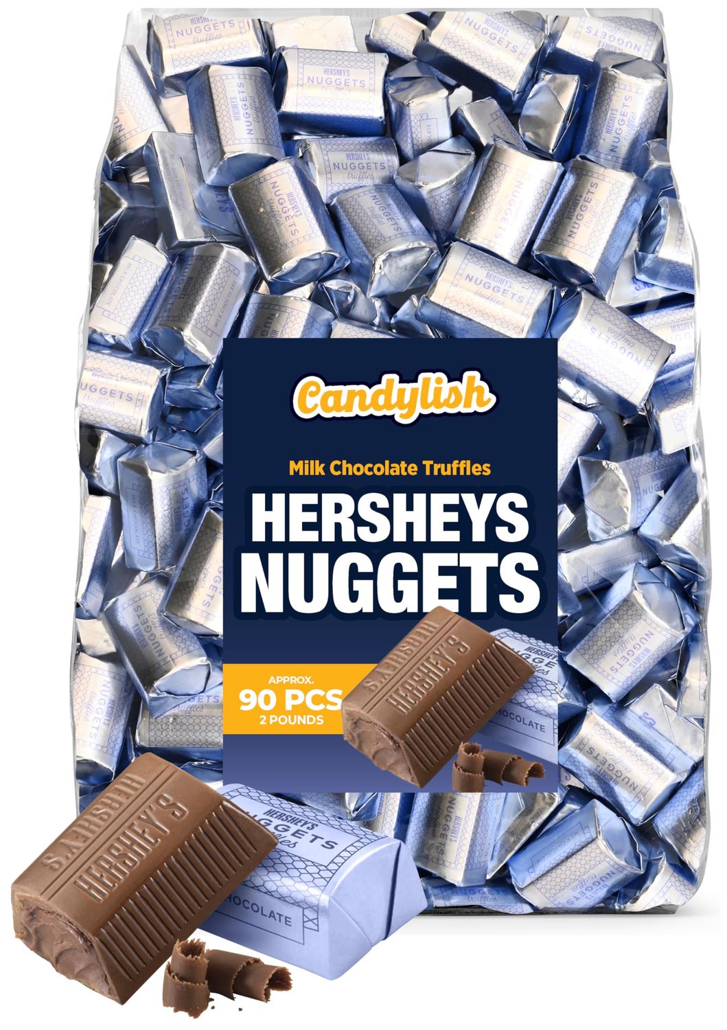 NUGGETS Milk Chocolate Truffles Candy, Bulk 2 Pound Pack, Approx. 90 Pieces