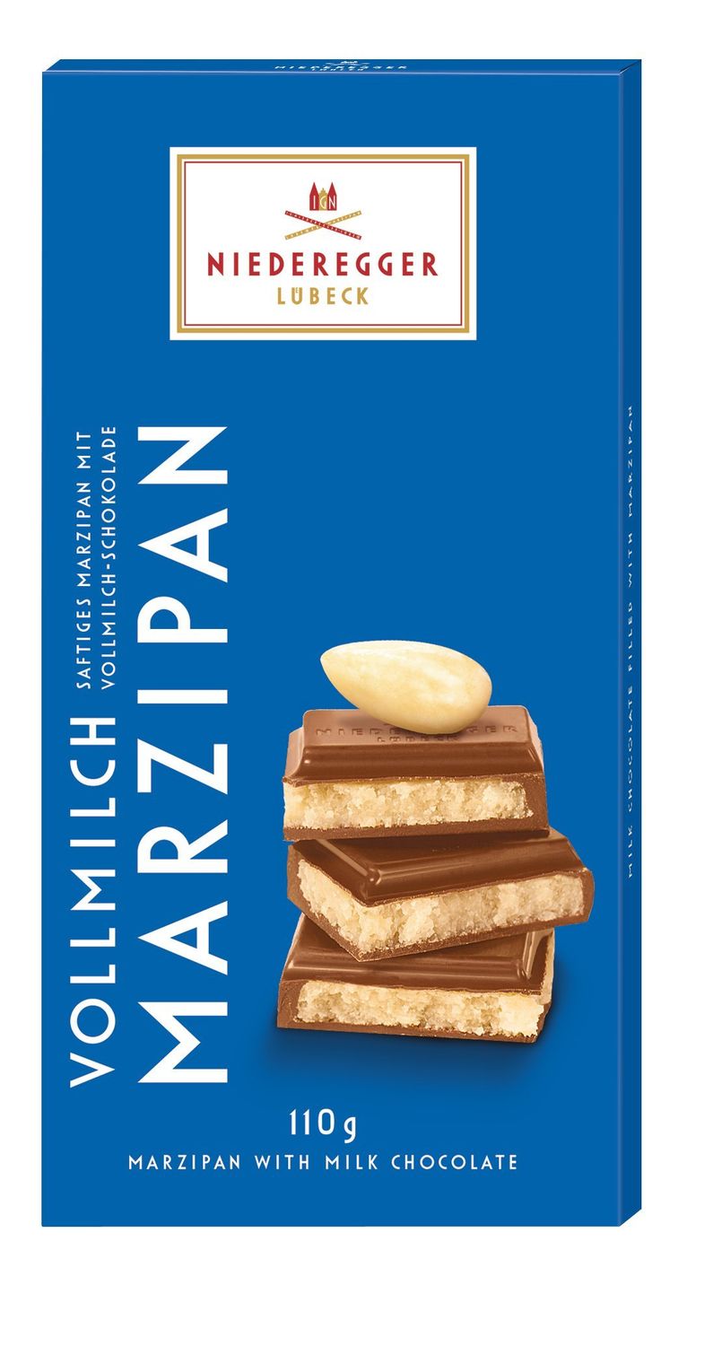 Niederegger Marzipan Tafel Classic Whole Milk 110g Stuffed milk chocolate with marzipan (50%)