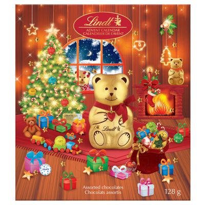 Lindt TEDDY Assorted Milk Chocolate Advent Calendar, 128 Grams