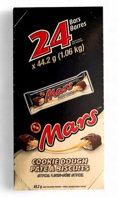 Mars Cookie Dough Chocolate Bars - 24pk x 44.2g, 1 Box (1.06kg) - (Imported From Canada)