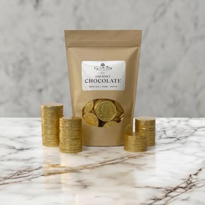 Great Bay Chocolates Large Milk Chocolate Coins. Nut-Free (12 OZ - Approximately 45 pieces)