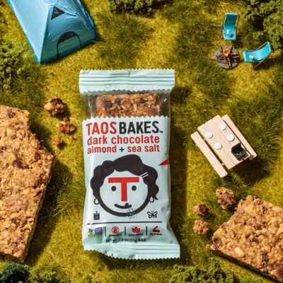 Taos Bakes - Snack Bars - Dark Chocolate Almond + Sea Salt - Protein Bars - 8g of Protein, High Fiber, Vegan, Gluten Free, &amp; Non-GMO - Healthy Snacks for Adults &amp; Kids - (12 Pack, 1.8oz Bars)