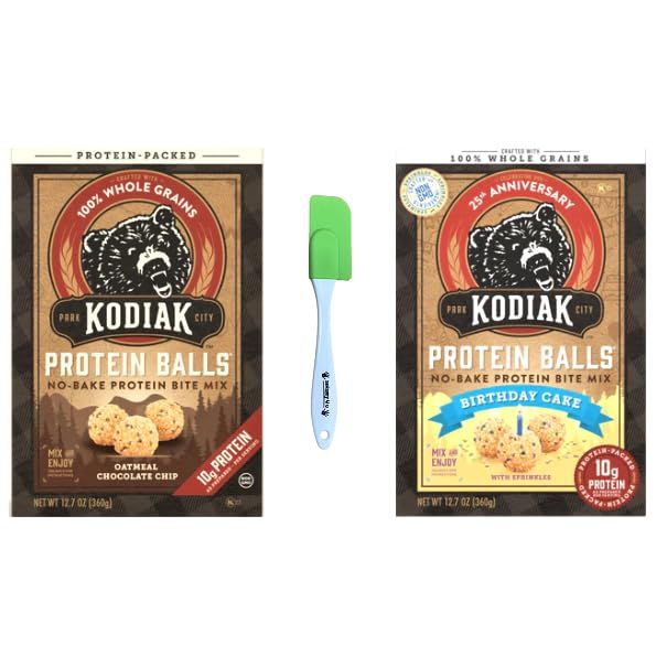 Sensory4u Variety Pack Kodiak Oatmeal Chocolate Chip and Birthday Cakes Protein Balls Sampler Set - Tasty Flavors