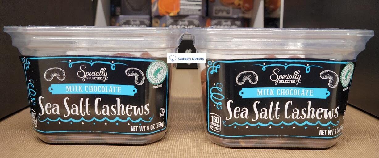 Specially Selected Milk Chocolate Sea Salt Cashews 9oz 255g (Two Containers)