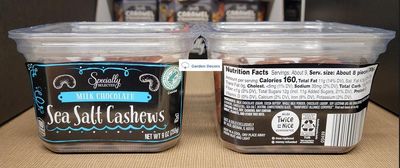 Specially Selected Milk Chocolate Sea Salt Cashews 9oz 255g (Two Containers)