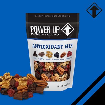 Power Up Antioxidant Trail Mix By Gourmet Nut, Dried Fruit &amp; Nuts Mix, Raisins Dark Chocolate Walnuts Blueberries Pecans &amp; Cranberries - Keto &amp; Paleo Non GMO Vegan Gluten Free, 8oz Bags (Pack of 4)