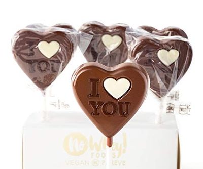 Plant Based, Dairy Free, Nut Free, Gluten Free | Valentines Day Lollipop Collection (3 Lollipops) | Allergy Friendly Chocolate Pops | Peanut Free, Soy Free | By No Whey Foods