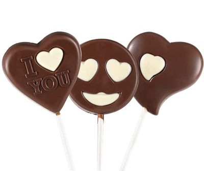 Plant Based, Dairy Free, Nut Free, Gluten Free | Valentines Day Lollipop Collection (3 Lollipops) | Allergy Friendly Chocolate Pops | Peanut Free, Soy Free | By No Whey Foods