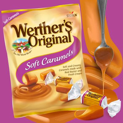 Werther's Soft Chewy Caramels Pack with Vanilla Creme, Chocolate Covered, and Caramel, Individually Wrapped Candy, Gourmet Gift Basket Stuffers for Men or Women, Pack of 3, 4.51 Ounce