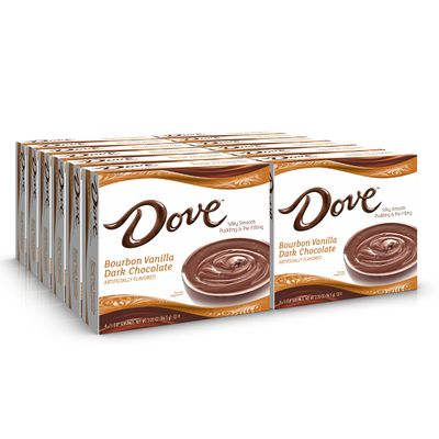 Dove Bourbon Vanilla Dark Chocolate, Rich Indulgent Pudding Mix and Pie Filling, Kosher, 3.34 Oz, 12 Count