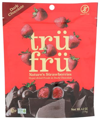 Tru Fru Indulge On The Go Freeze-Dried Strawberries Dipped In Dark Chocolate, Gluten Free, 4.2 Ounces (Pack Of 6)